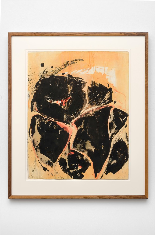 Matsumi Kanemitsu (1922-1992) Yellow-Orange-Black, 1960 sumi ink and watercolor on Strathmore paper 29 x 22 7/8 inches; 73.7 x 58.1 centimeters LSFA# 12026