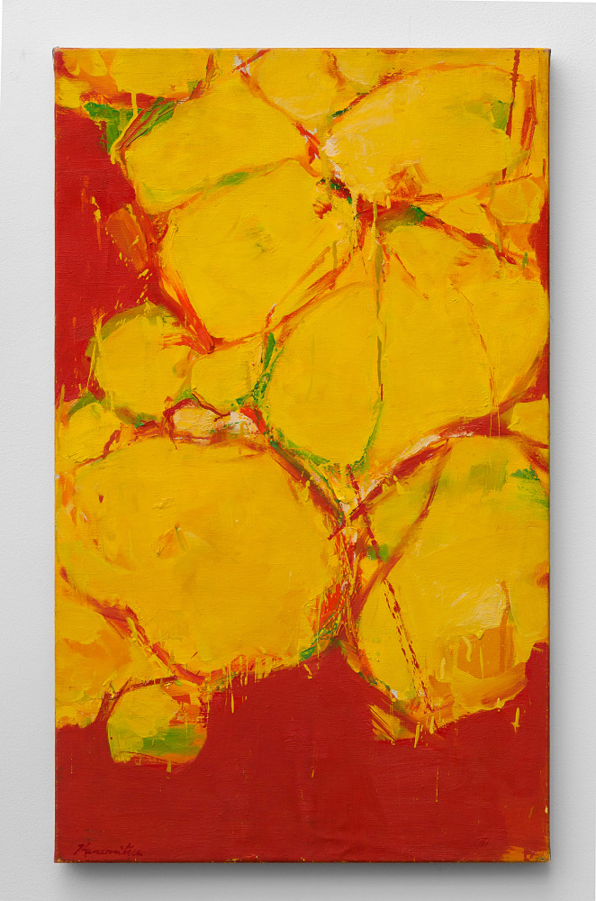 Matsumi Kanemitsu (1922-1992) Untitled (Yellow), 1960 acrylic on canvas 30 x 18 inches; 76.2 x 45.7 centimeters LSFA# 13761