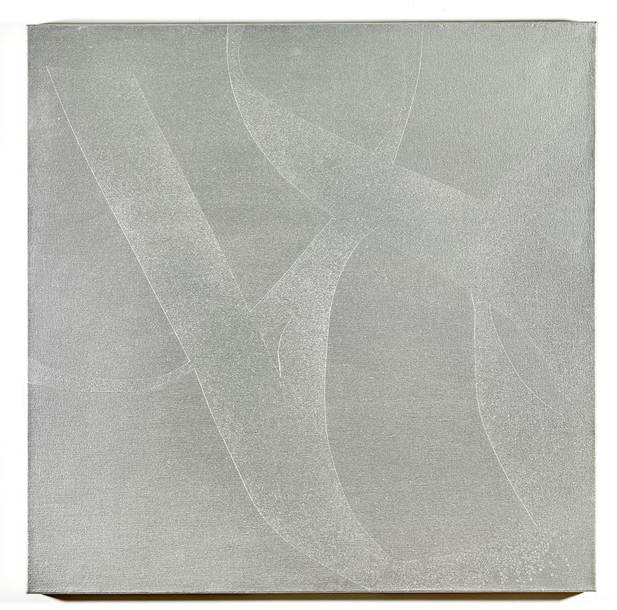 Ribbon (Silver), 1967, acrylic on canvas 36 x 36 inches;  91.4 x 91.4 centimeters LSFA# 12400