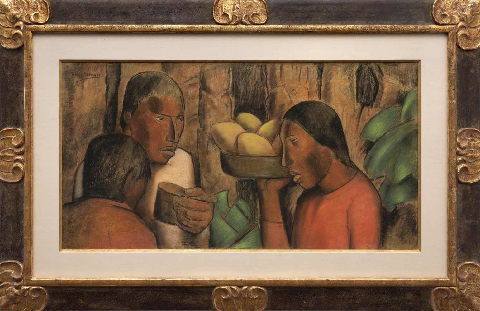 Alfredo Ramos Mart&amp;iacute;nez (1871-1946)
Vendedora de Mangos, circa 1938&amp;nbsp;
pastel and Cont&amp;eacute; crayon on paper
19 x 36 inches; 48.3 x 91.4 centimeters
LSFA# 11421