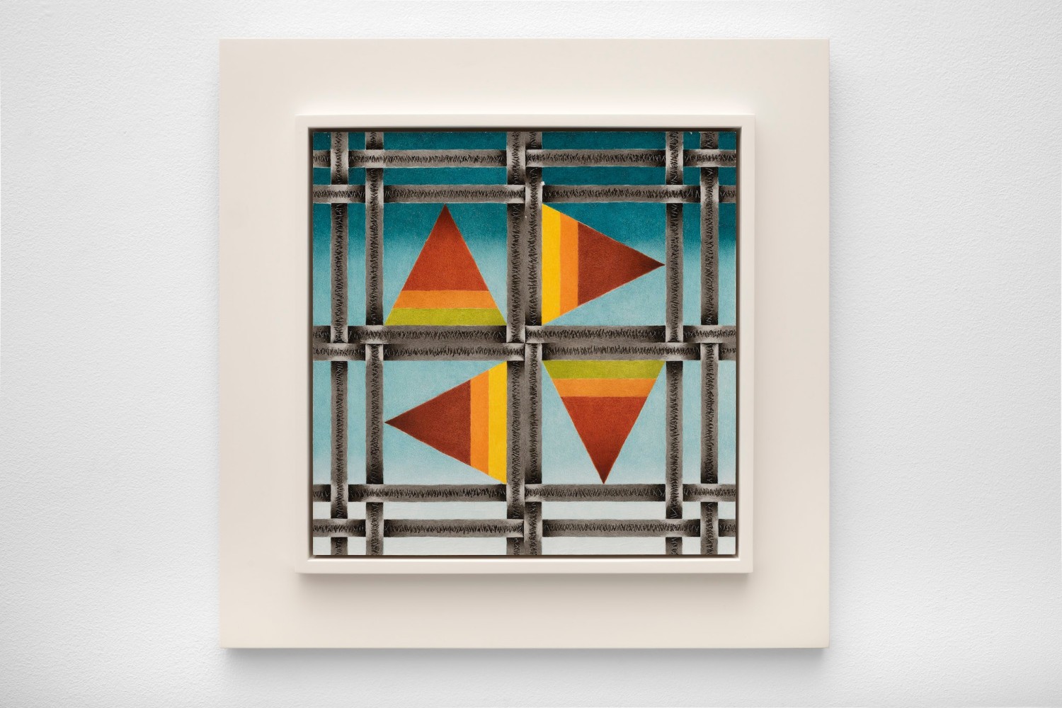 Mark Leonard (b. 1954) Sampler Study #1, 2019     gouache and synthetic resin on panel 12 x 12 inches;  30.5 x 30.5 centimeters LSFA# 14577