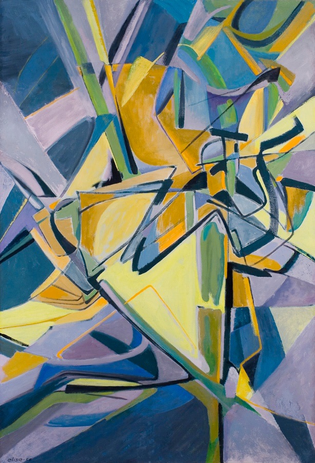 Elise Cavanna Seeds Armitage

Blue and Yellow Shards, 1958

oil on canvas

49.5 x 34 inches;&amp;nbsp;125.7 x 86.4 centimeters

LSFA# 10303