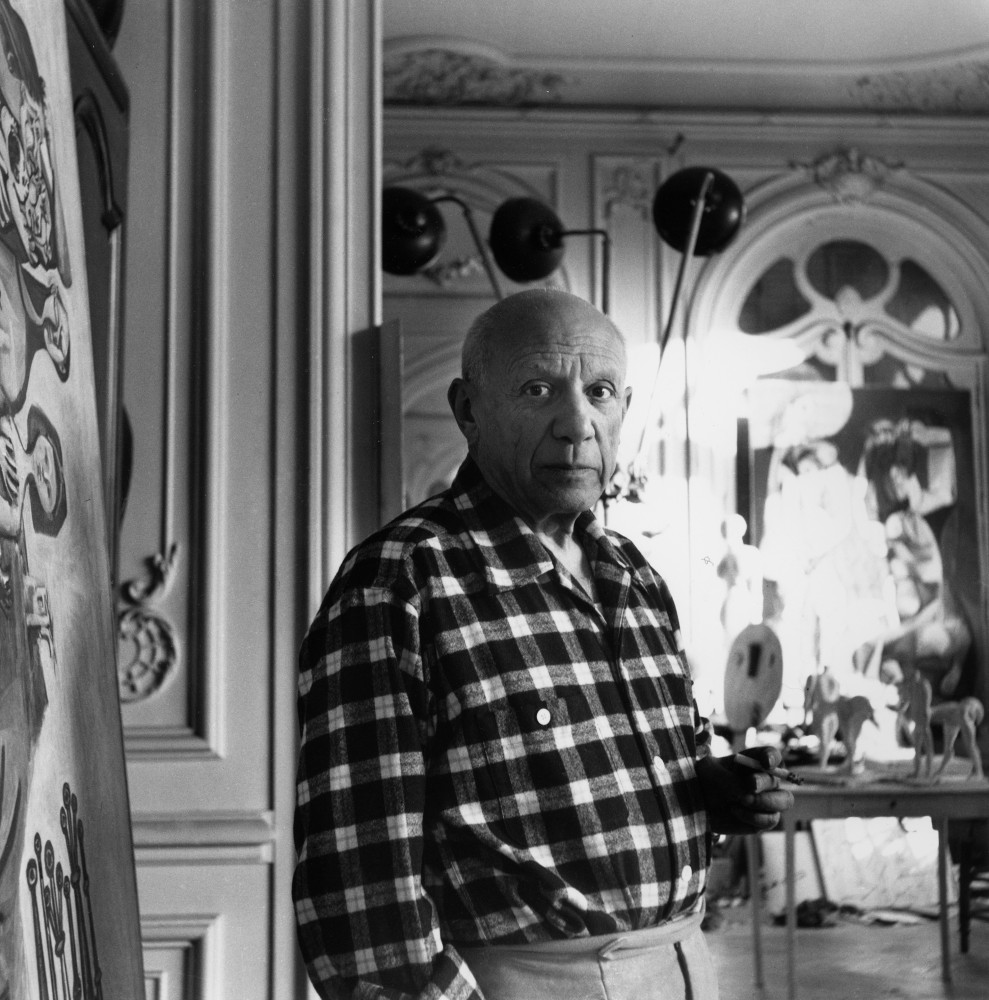Picasso dans son atelier a &quot;La Californie,&quot; Cannes, 1955 Ed. 2/30  silver gelatin print 15 1/2 x 11 3/4 inches;  39.4 x 29.8 centimeters LSFA# 11205