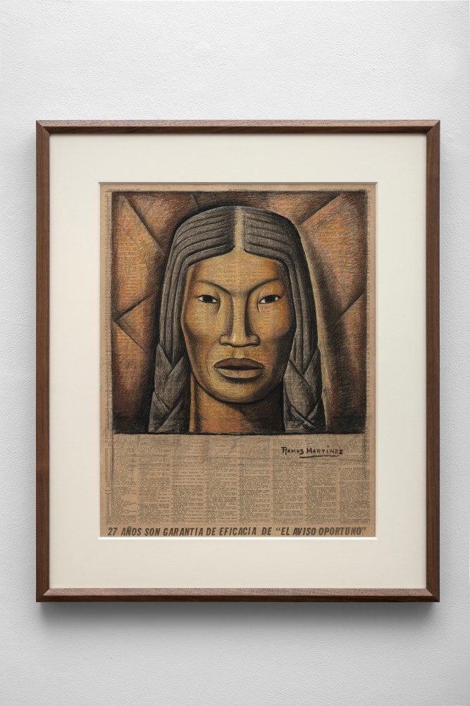Alfredo Ramos Martínez (1871-1946) La Malinche, c. 1943 tempera on newsprint (El Universal, May 25, 1943) 23 x 18 inches; 58.4 x 45.7 centimeters LSFA# 14529