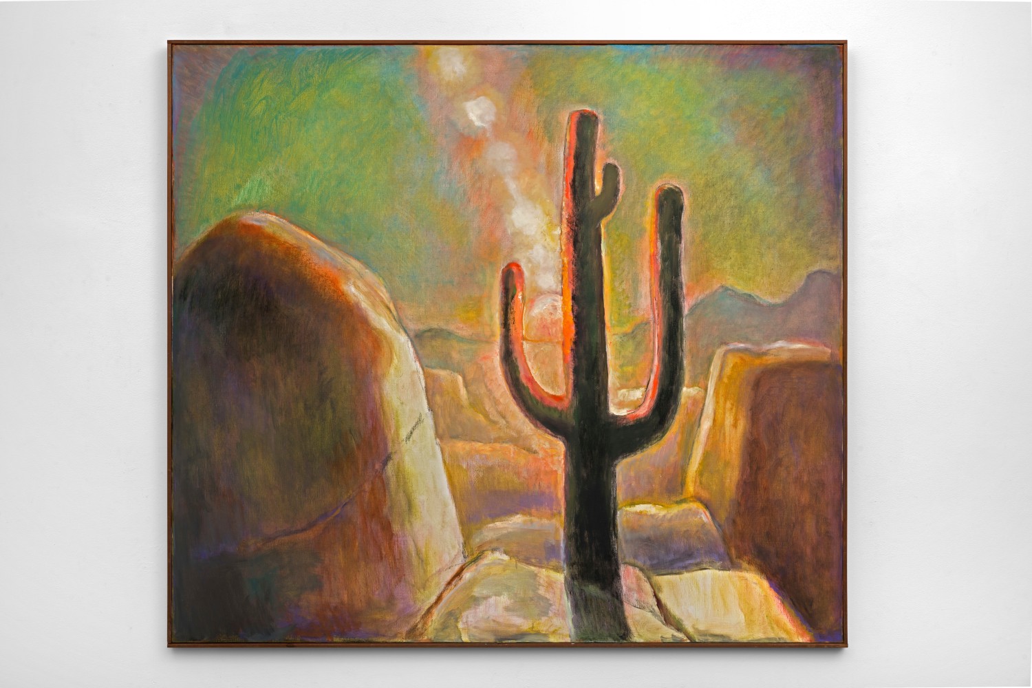 Frederick Wight (1902-1986) Solitary Saguaro, 1984  oil on canvas 48 x 54 inches;  121.9 x 137.2 centimeters LSFA# 10689