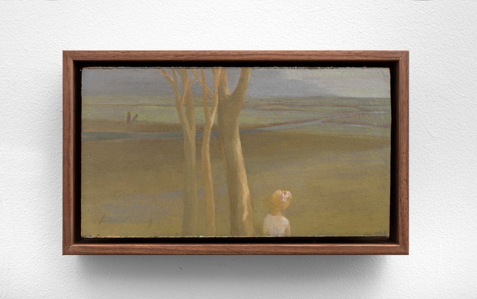 Helen Lundeberg (1908-1999)
Girl in Landscape, 1949&amp;nbsp;
oil on carton
5 x 9 inches;&amp;nbsp;&amp;nbsp;12.7 x 22.9 centimeters
LSFA# 01526&amp;nbsp;