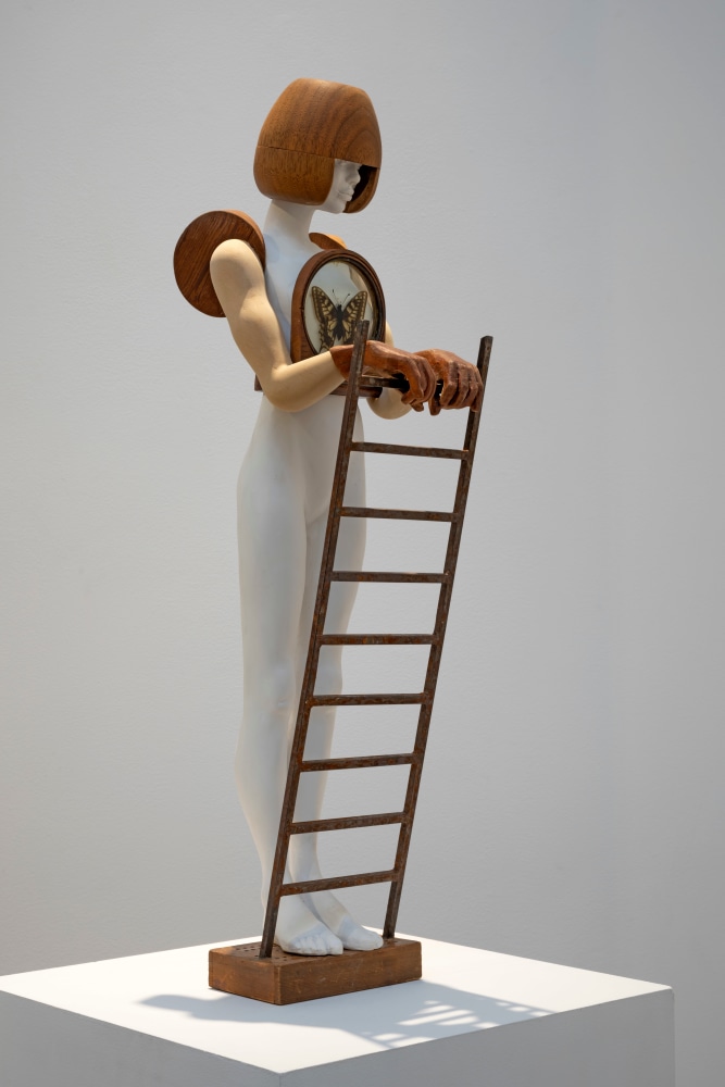 Cecilia Z. Miguez (b. 1955) Collecting butterflies, 2013     wood and mixed media 25 1/2 x 8 x 6 inches;  64.8 x 20.3 x 15.2 centimeters LSFA# 13021