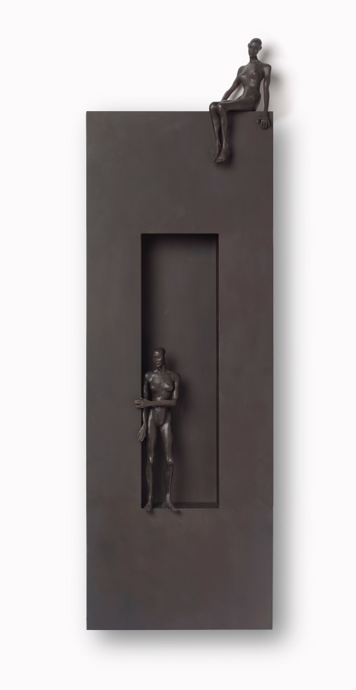 Cecilia Z. Miguez (b. 1955) At the Edge, 2019 bronze and wood 39 x 12 x 2 1/2 inches; 99.1 x 30.5 x 6.3 centimeters LSFA# 14378
