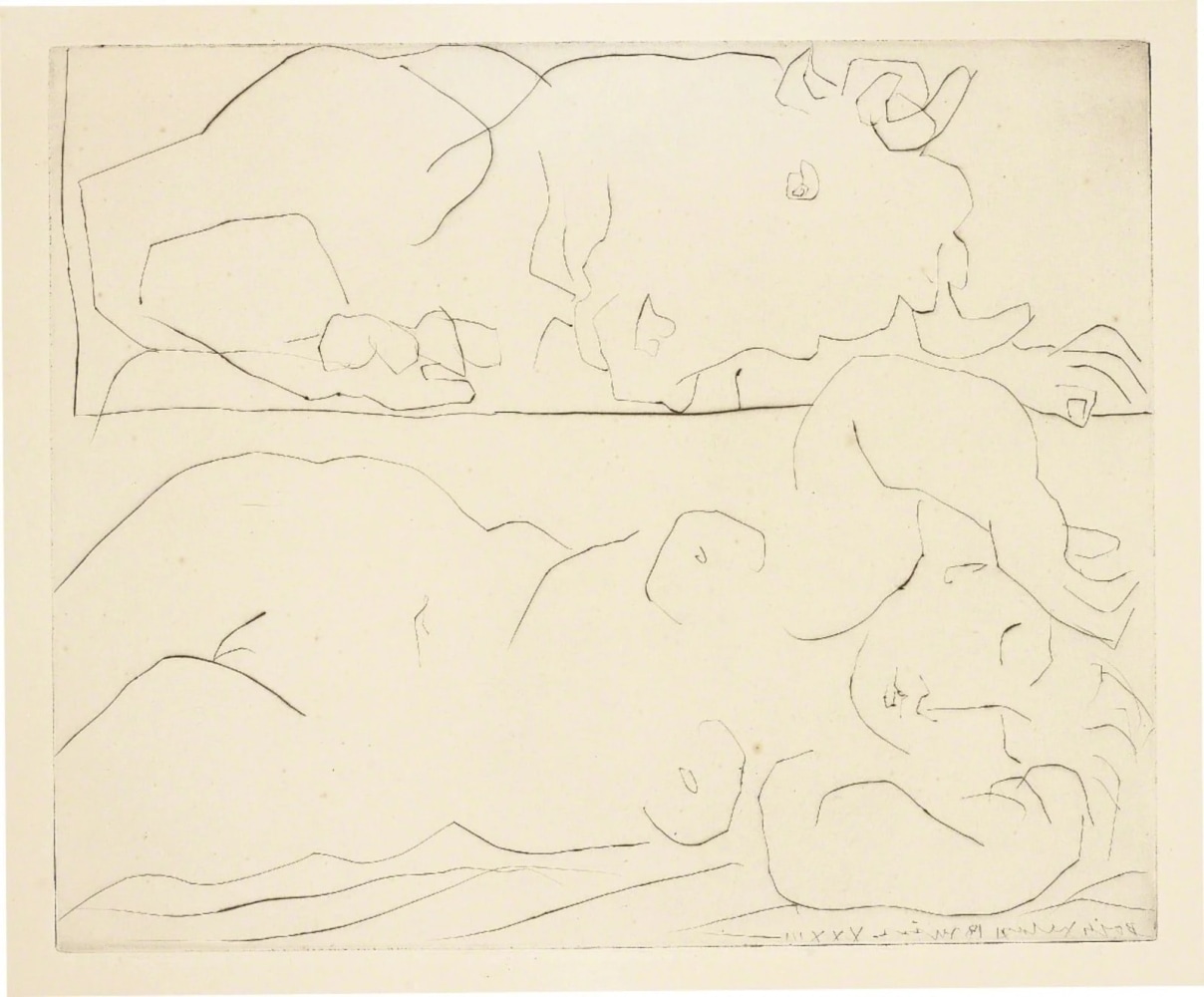 Minotaure contemplant une Dormeuse, 1933

dry point

11 3/4 x 14 3/8 inches