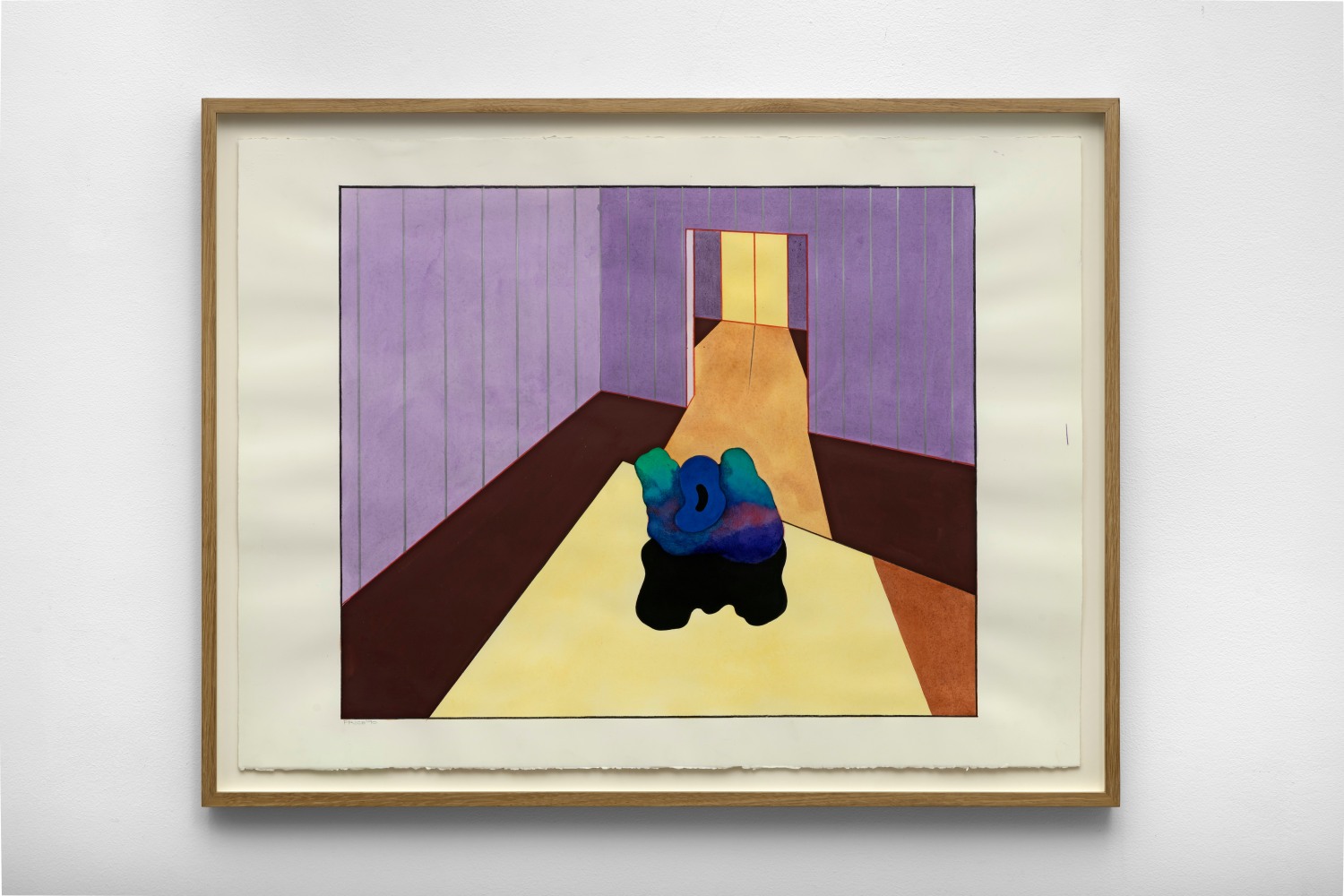 Purple Interior with Sculpture, 1990 watercolor on paper 22 1/2 x 30 inches; 57.1 x 76.2 centimeters LSFA# 15062