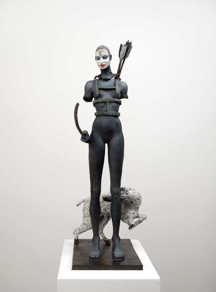 Cecilia Z. Miguez (b. 1955)
Diana, 2025
bronze, glass microbeads, ceramic microbeads, and oil paint
35 1/2 x 15 5/8 x 10 inches;&amp;nbsp; 90.2 x 39.7 x 25.4 centimeters
LSFA# 16437