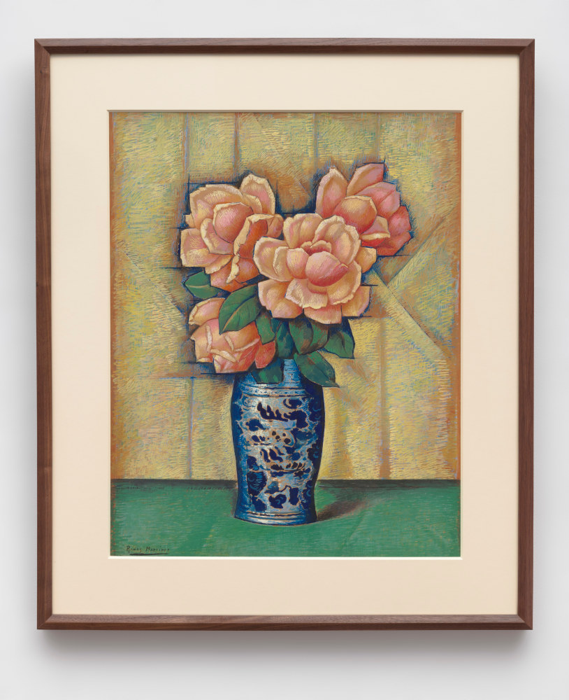 Alfredo Ramos Mart&amp;iacute;nez (1871-1946)

Rosas en Jarron Azul, c. 1940

tempera on paper mounted on board

24 x 19 inches;&amp;nbsp; 61 x 48.3 centimeters

LSFA# 14903