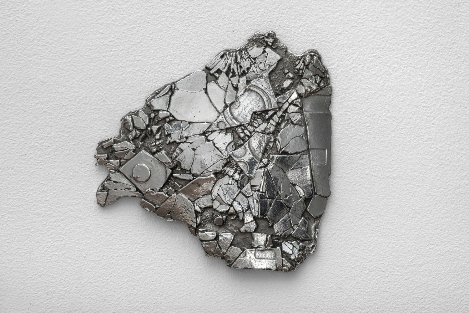 Chris Collins (b. 1980) Heap #1, 2022-2023     stainless steel 7 x 7 x 1/2 inches;  17.8 x 17.8 x 1.3 centimeters LSFA# 15497