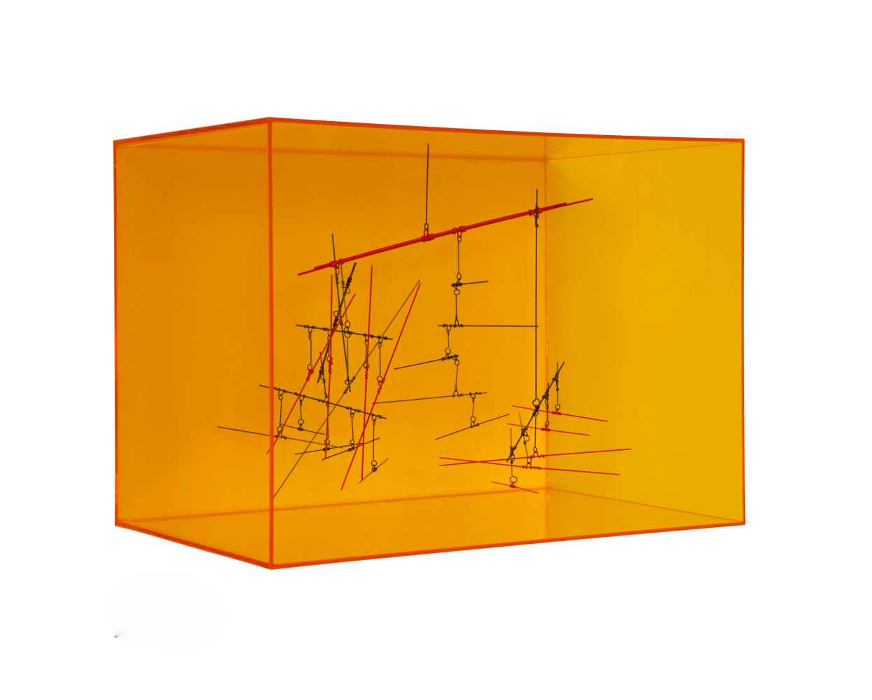 19:16 Colour Space, 2014     orange acrylic glass, iron and red pigment 10 7/8 x 14 3/4 x 9 7/8 inches;  27.5 x 37.5 x 25 centimeters LSFA# 13264