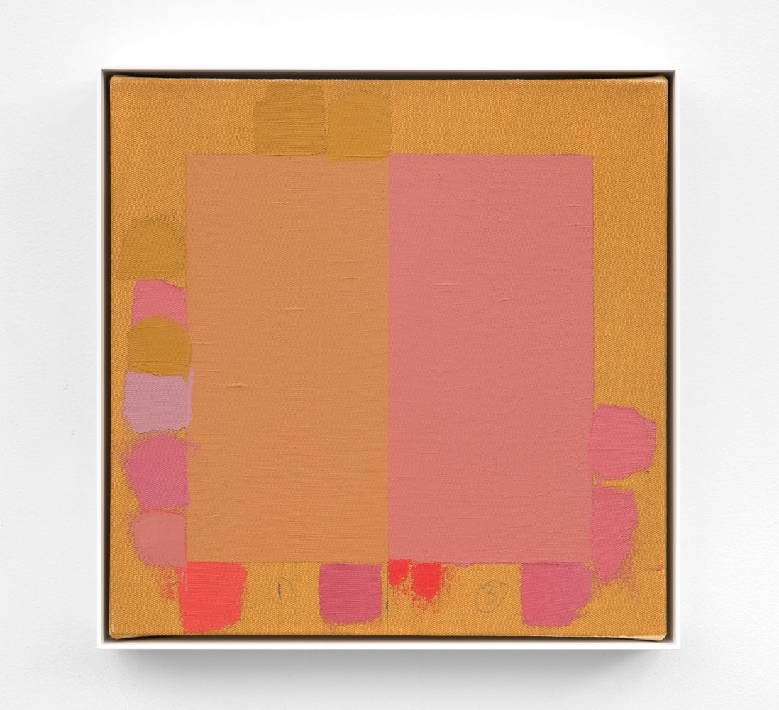 Doug Ohlson (1936-2010) Quartet Study, 1980     oil and acrylic on canvas 15 1/4 x 15 1/4 inches;  38.7 x 38.7 centimeters LSFA# 12471