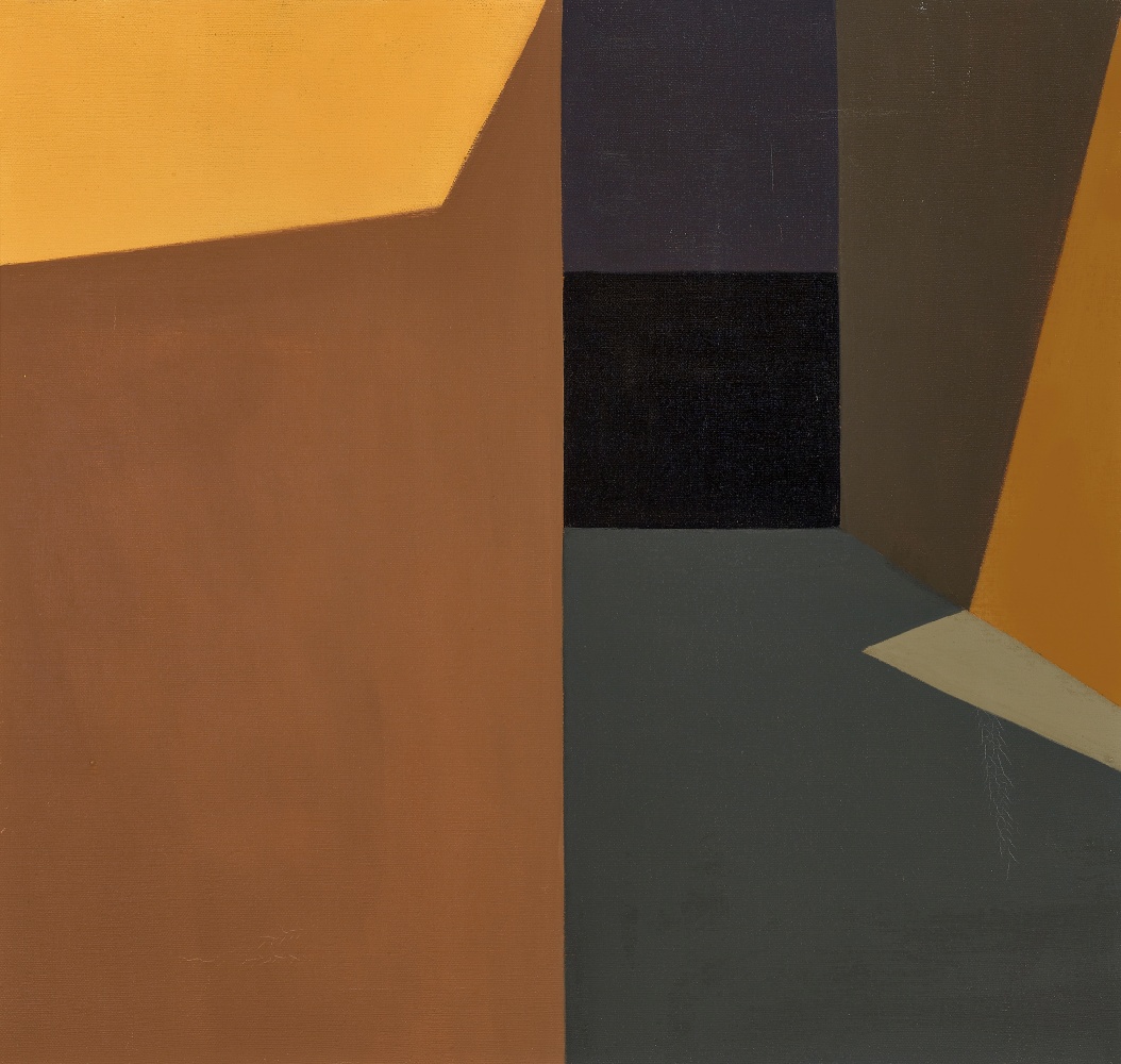 Helen Lundeberg&amp;nbsp;(1908-1999)&amp;nbsp;
Dark Corridor, 1959
oil on canvas
20 x 21 inches; 50.8 x 53.3 centimeters

LSFA# 10487