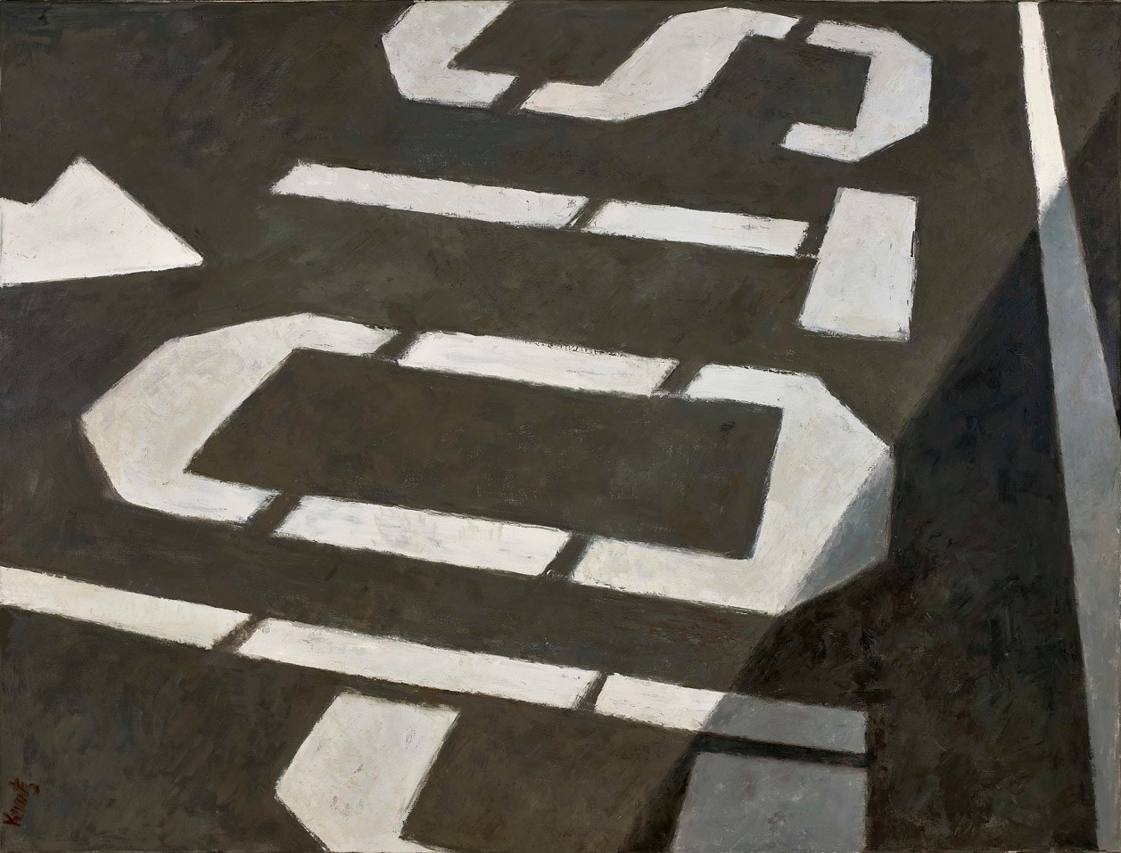 Stop (Sign series), 1962     oil on canvas 53 x 70 inches;  134.6 x 177.8 centimeters LSFA# 11892