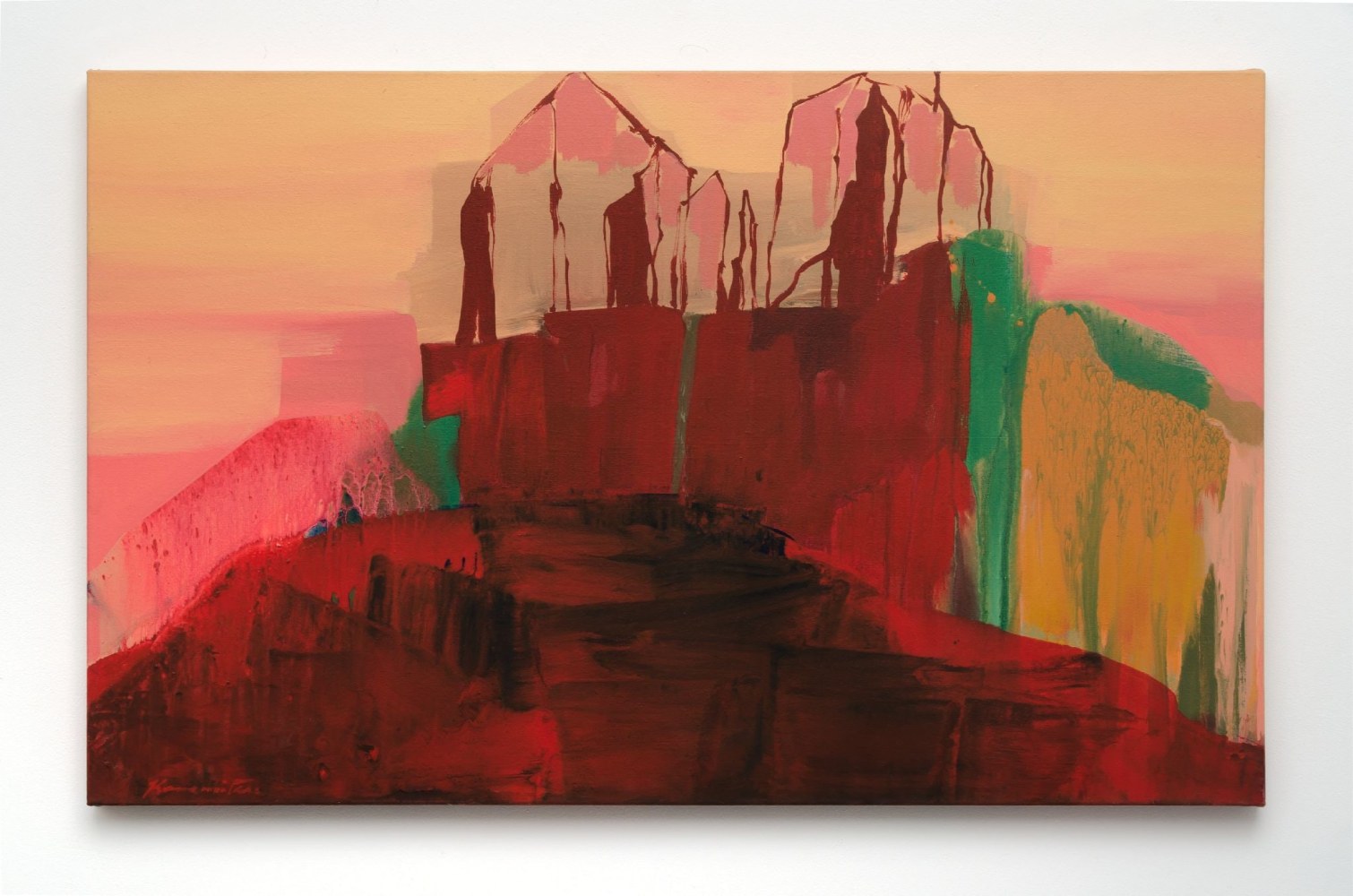 Matsumi Kanemitsu (1922-1992)
Sunset - Desert, 1989&amp;nbsp;&amp;nbsp;&amp;nbsp;&amp;nbsp;
acrylic on canvas
30 1/4 x 48 1/4 inches;&amp;nbsp;&amp;nbsp;76.8 x 122.6 centimeters
LSFA# 13938&amp;nbsp;
