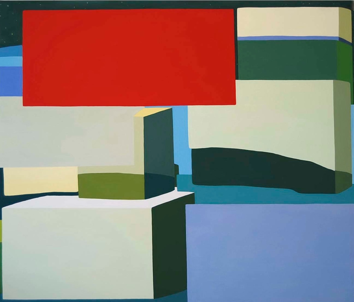 Louise Belcourt (b. 1961) HedgeLand Painting #19, 2010     oil on canvas 57 x 67 inches;  144.8 x 170.2 centimeters LSFA# 13037