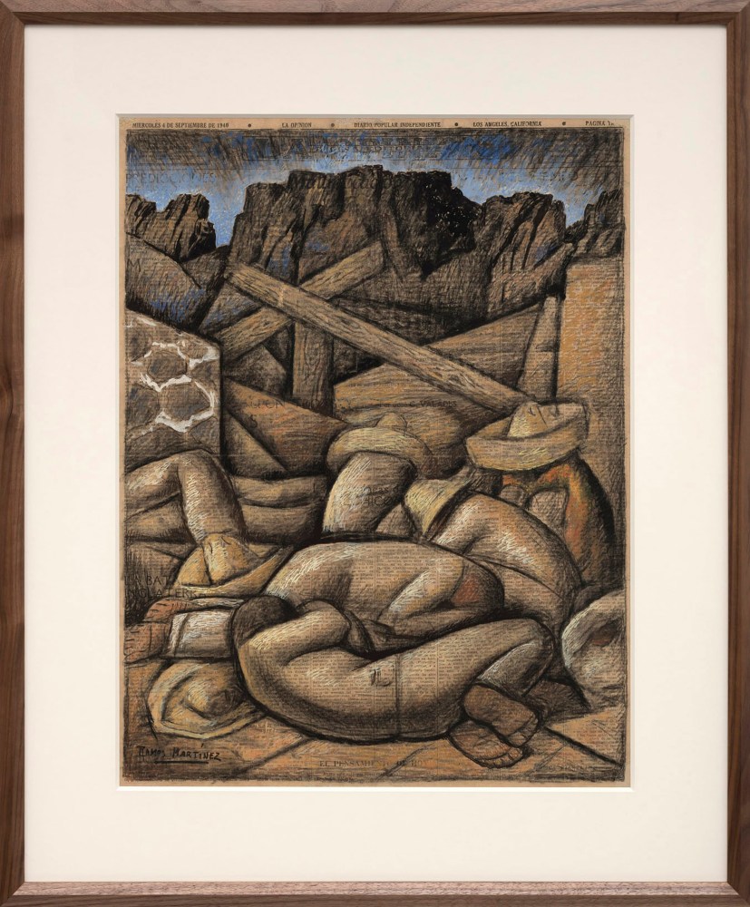 Alfredo Ramos Mart&amp;iacute;nez (1871-1946)

Siesta, c. 1940&amp;nbsp;

Cont&amp;eacute; crayon and tempera on newsprint (La Opinion, September 4, 1940)

22 3/4 x 18 inches;&amp;nbsp; 57.8 x 45.7 centimeters

LSFA# 14704