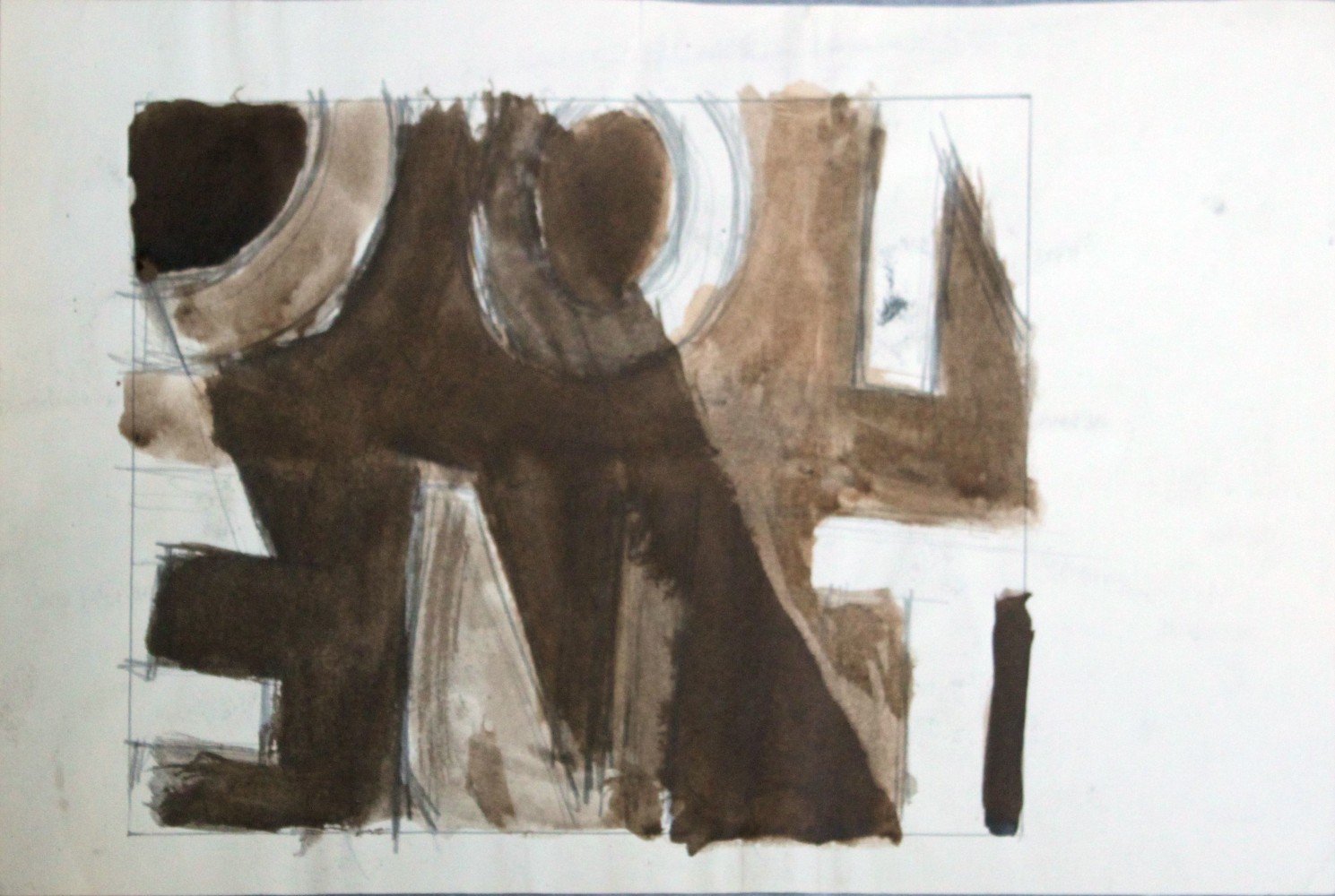 Do Not Enter (Sign series), circa 1962     pencil and ink wash on paper 12 1/4 x 18 inches;  31.1 x 45.7 centimeters LSFA# 11904