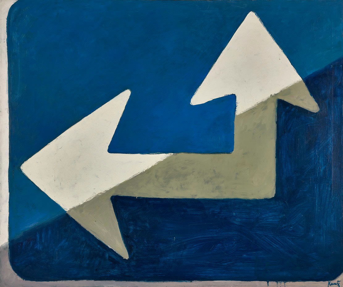Double Arrow 90 (Sign series), circa 1962     oil on canvas 40 x 48 inches;  101.6 x 121.9 centimeters LSFA# 11886