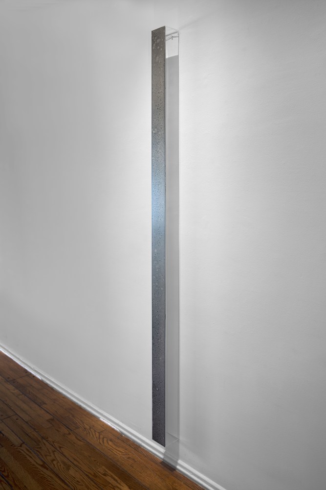 Ron Cooper (b. 1943) Corona Bar (COVID) RC Invt 4 (side view), 2020, lacquer and pigment on plexiglass 84 x 3 5/8 x 3 5/8 inches;  213.4 x 9.2 x 9.2 centimeters LSFA# 14893