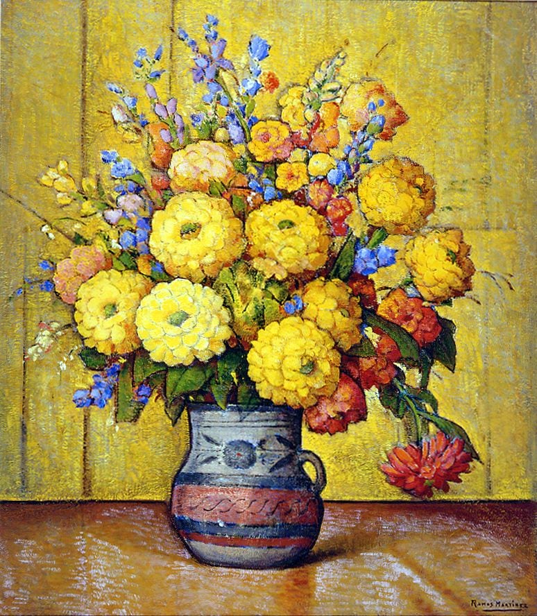 Flowers in a Guadalajara Vase, c. 1920s

oil on canvas

32 x 27 7/8 inches; 81.3 x 71 cm