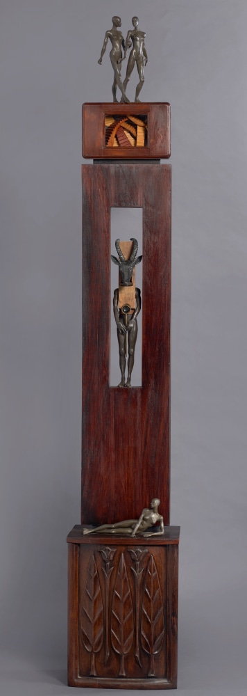 Private Eye, 2015     bronze, wood, and glass 78 x 13 1/4 x 9 1/2 inches;  198.1 x 33.7 x 24.1 centimeters LSFA# 13375