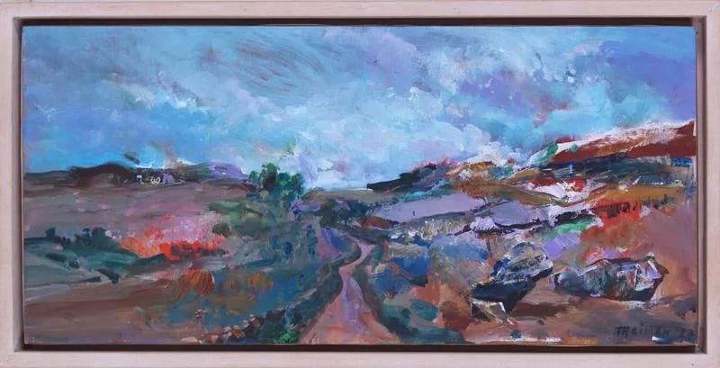 Untitled Landscape #4, 1984

oil painting on panel

7 &amp;frac12; x 15 &amp;frac34; inches; frame 8 &amp;frac34; x 17 inches