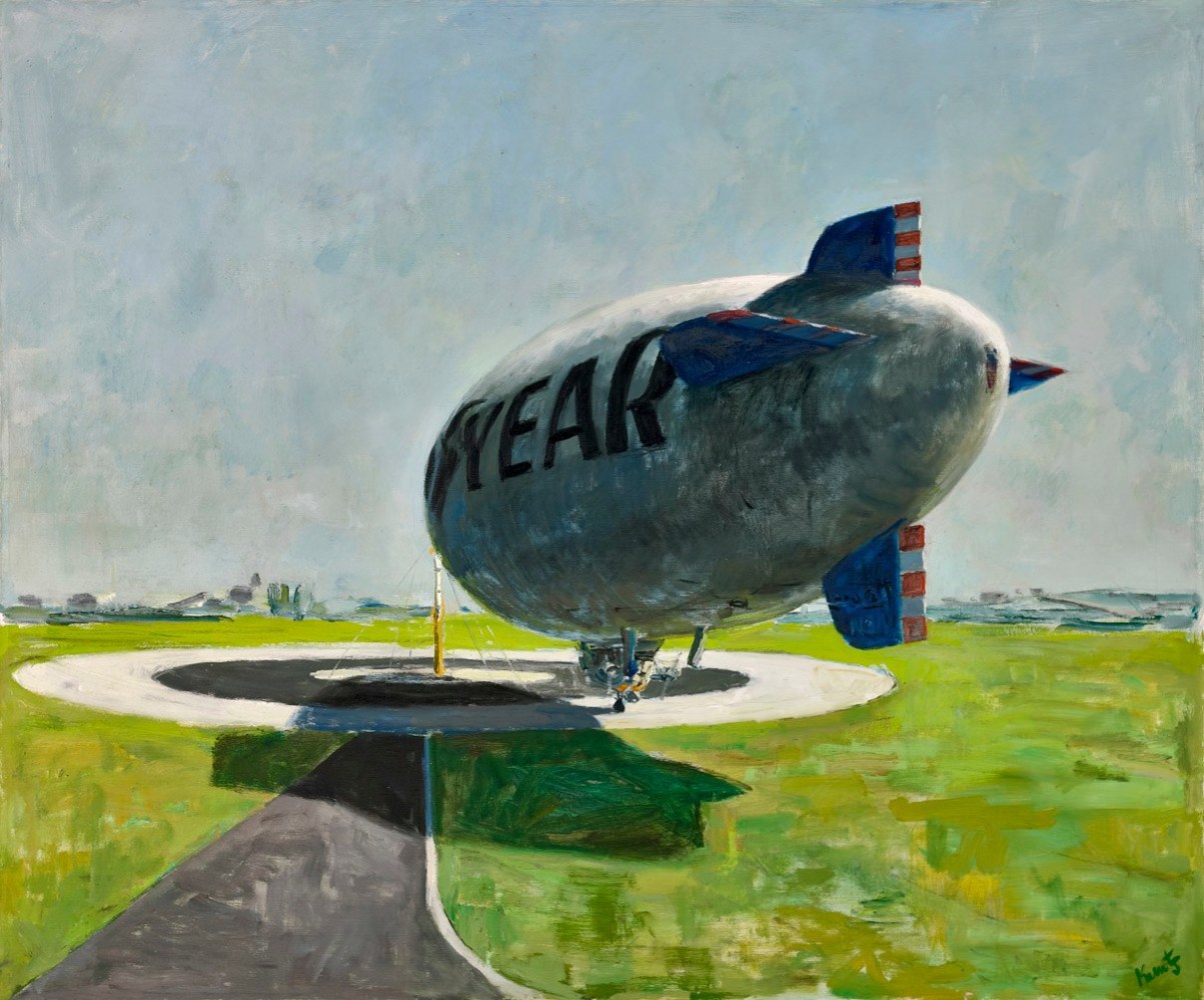 Goodyear on Target (Blimp series), circa 1969     oil on canvas 50 x 60 inches;  127 x 152.4 centimeters LSFA# 12030