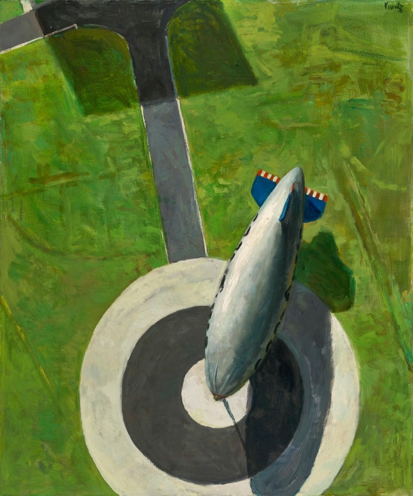 Goodyear on Target (Blimp Series), circa 1970     oil on canvas 60 x 50 inches;  152.4 x 127 centimeters LSFA# 11887