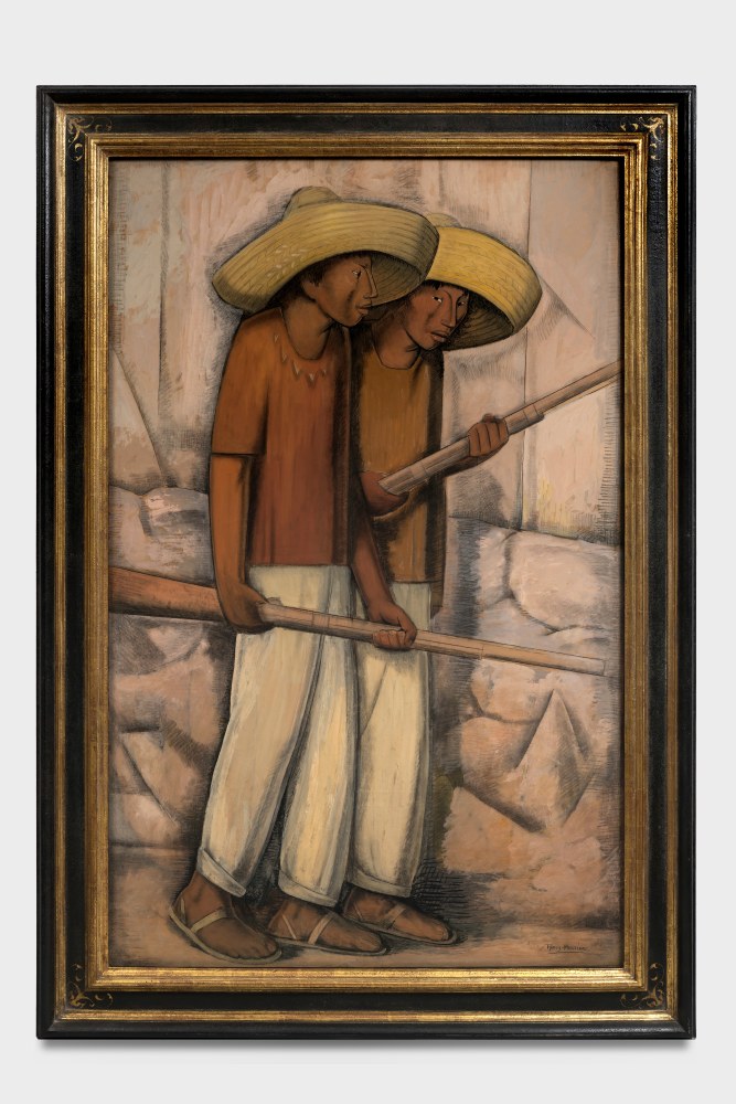 Rurales, c. 1935
Cont&amp;eacute; crayon, charcoal and tempera&amp;nbsp;on illustration board
69 1/2 x 43 3/8 inches; &amp;nbsp;176.5 x 110.2 centimeters
LSFA# 11426