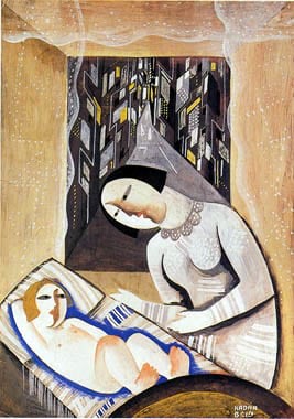 B&amp;eacute;la K&amp;aacute;d&amp;aacute;r

Urban Madonna, early 1920&amp;rsquo;s

tempera on paper

19 11/16 x 13 3/4 inches; 50 x 35 centimeters