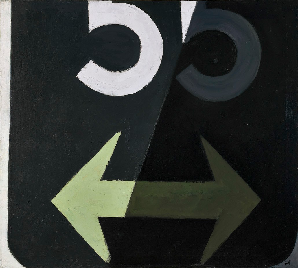 55 (Sign series), circa 1960     oil on canvas 35 7/8 x 40 1/8 inches;  91.1 x 101.9 centimeters LSFA# 11894