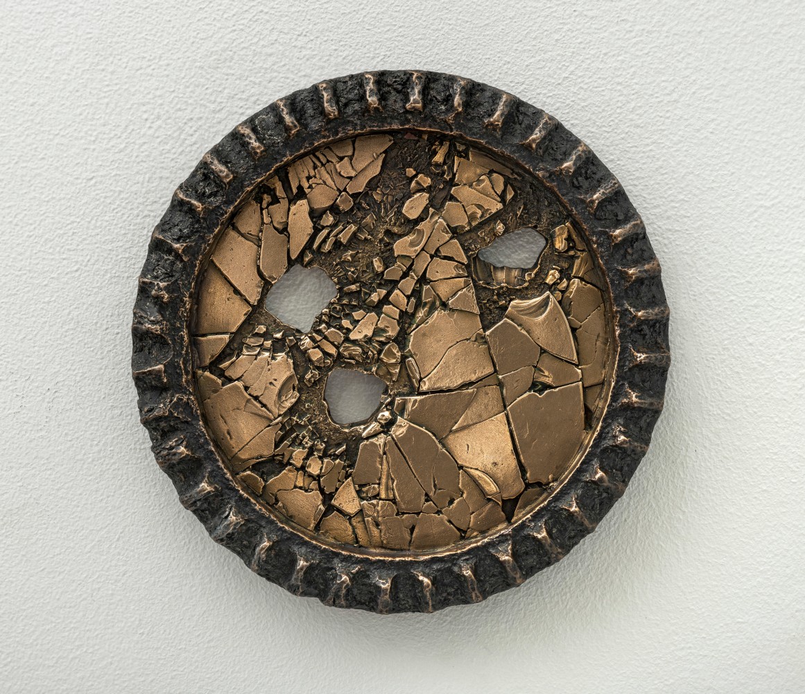 Chris Collins (b. 1980) Industrial Shatter, 2022-2023     bronze 6 x 6 x 1 inches;  15.2 x 15.2 x 2.5 centimeters LSFA# 15479