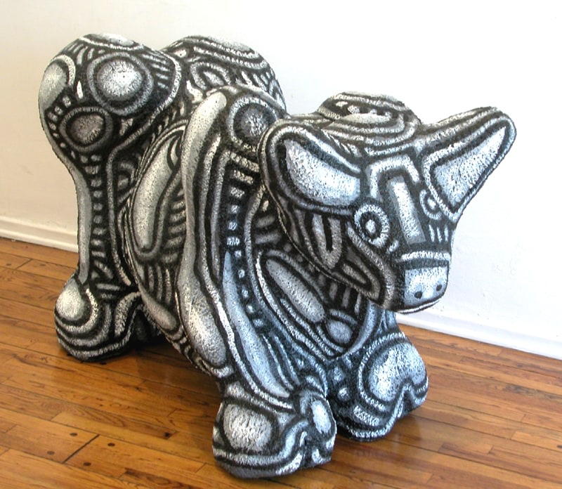 Short Bull, 2003

acrylic resins with sand, dirt from Los Angeles, Mexico City and Madrid on man-made materials

31 x 45 x 25 inches