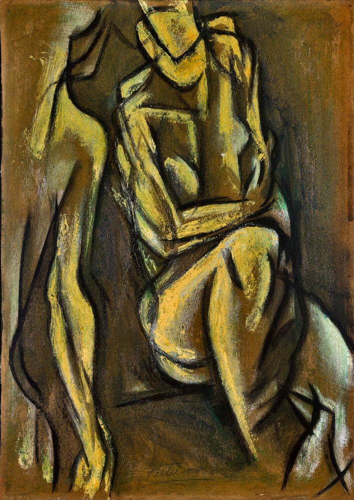 Two Bathers (Kinetic Study), 1919-1920

oil on board

18 1/2&amp;nbsp; x 13 1/4 inches; 47 x 33.7 cm