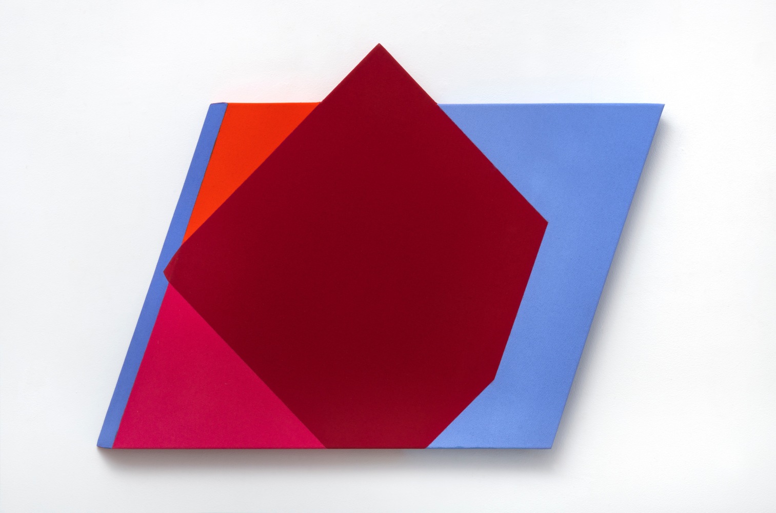 Mokha Laget (b. 1959) Red Square, 2021     vinyl emulsion on shaped canvas 28 x 33 inches;  71.1 x 83.8 centimeters LSFA# 15523