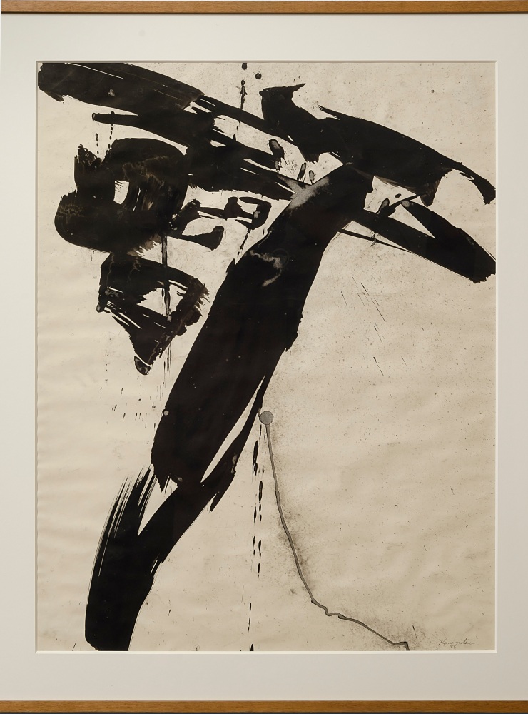 Matsumi Kanemitsu (1922-1992)
Cat, 1958
sumi ink on paper
25 x 19 5/8 inches; 63.5 x 49.8 centimeters

LSFA# 13760