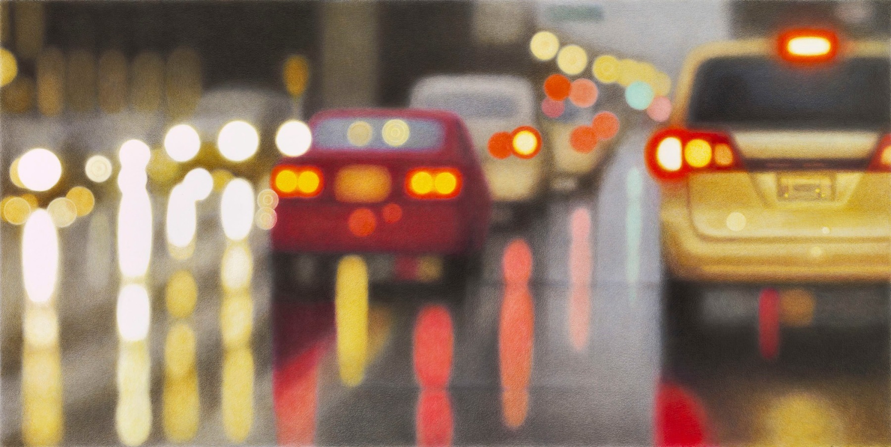 Spring Street, Los Angeles, 2011 colored pencil and solvent on Strathmore Bristol Vellum 26 x 40 inches; 66 x 101.6 centimeters LSFA# 12134