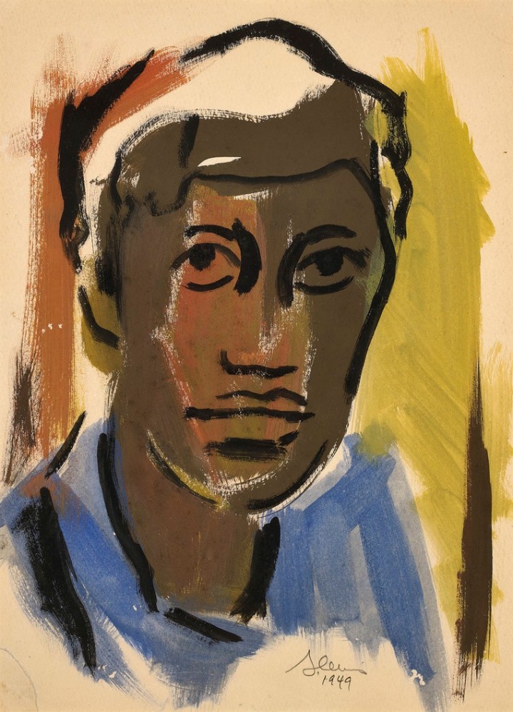 Samella Lewis  Aunt Laura, 1949  acrylic on paper  11 ½ x 9 ½ inches; 29.2 x 24.1 centimeters  LSFA# 12066