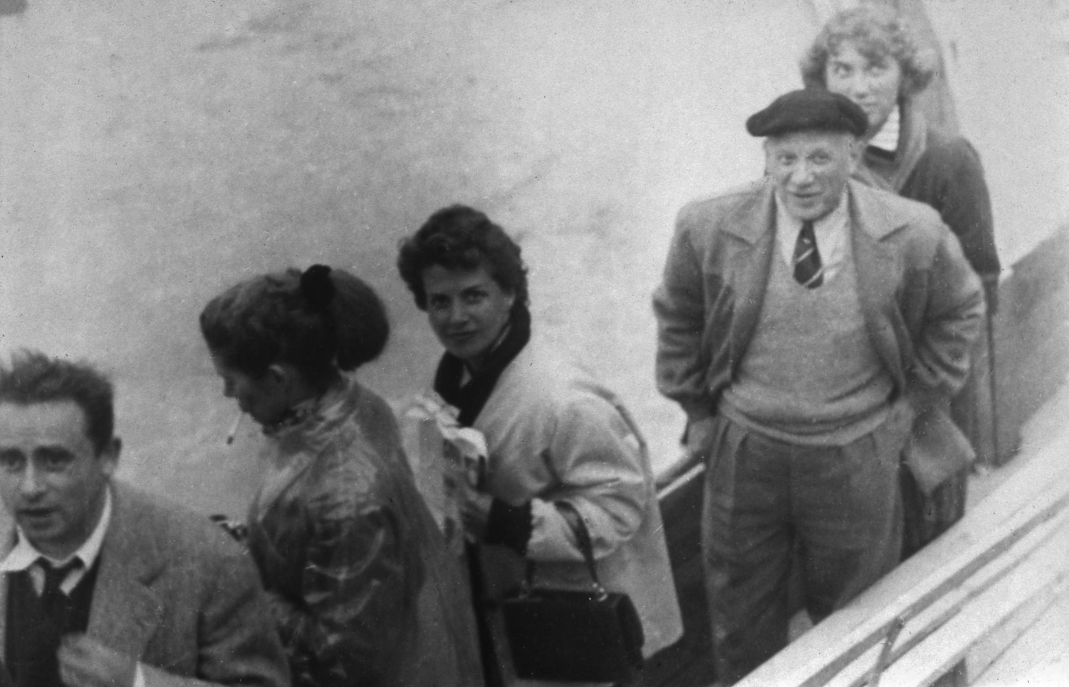 Picasso avec sa fille Maya et le cin&amp;eacute;aste Henri-Georges Clouzot, Arenes d&amp;#39;Arles, 1953

vintage silver gelatin print

9 x 5 1/2 inches; 22.9 x 14 centimeters

LSFA# 11155