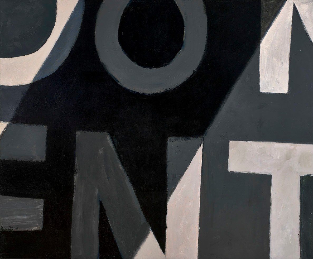 Do Not Enter (Sign series), circa 1962     oil on canvas 60 x 72 inches;  152.4 x 182.9 centimeters LSFA# 11890