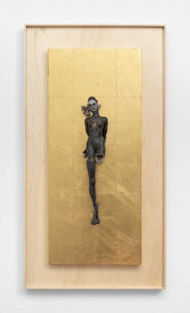 Cecilia Z. Miguez (b. 1955)
Spontaneous Samayik, 2025
bronze, wood, gold leaf, glass microbeads, and oil paint
34 5/8 x 18 5/8 x 4 3/4 inches;&amp;nbsp; 88 x 47.3 x 12.1 centimeters
LSFA# 16459