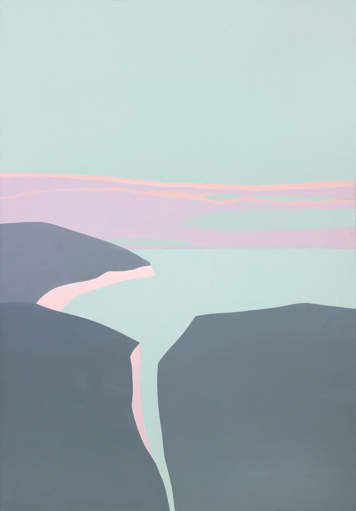 Helen Lundeberg (1908-1999) Seen From a Height, 1988     acrylic on canvas 50 x 35 inches;  127 x 88.9 centimeters LSFA# 00008