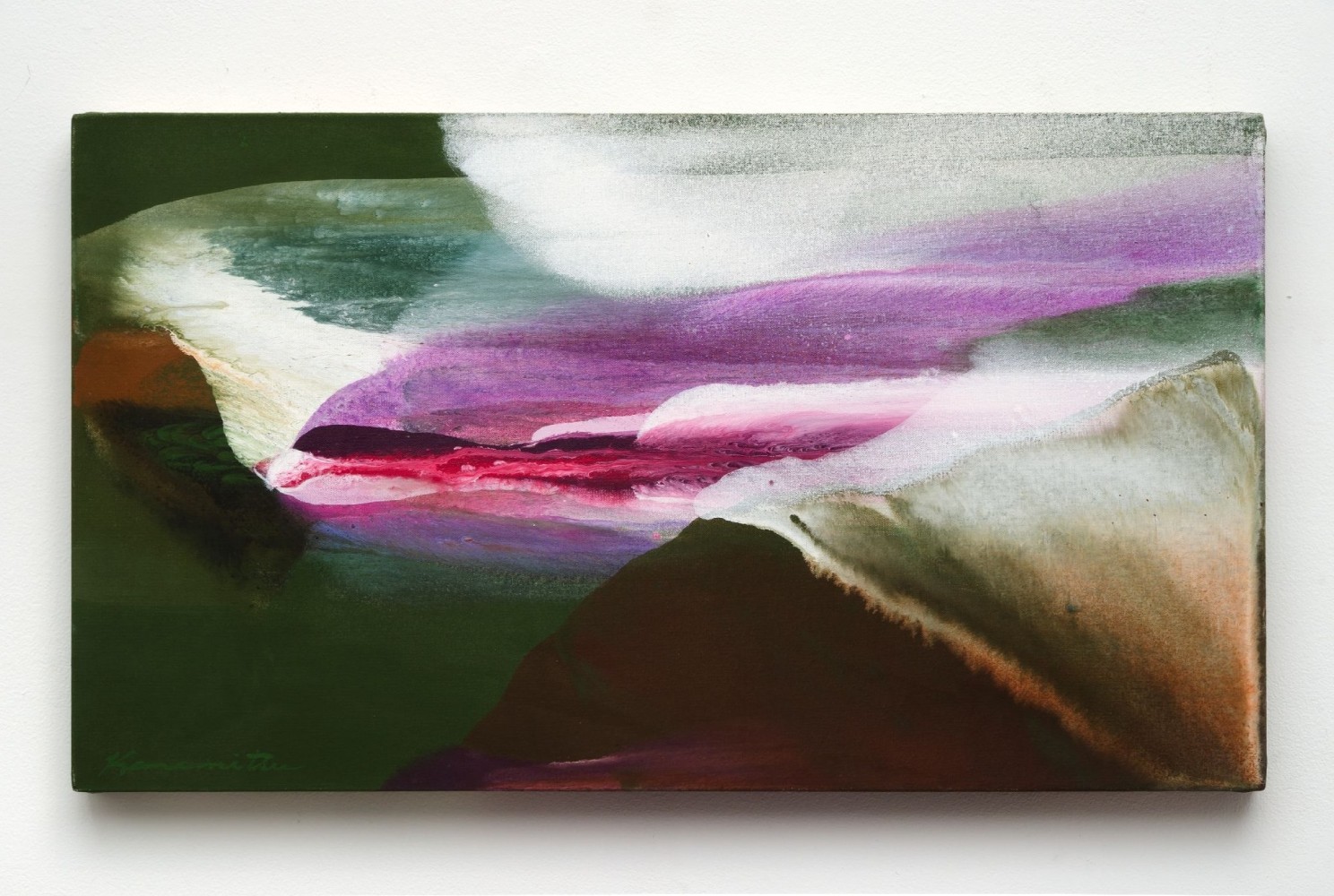 Matsumi Kanemitsu (1922-1992)
Spring 7PM, 1986&amp;nbsp;
acrylic on canvas
18 1/4 x 32 inches; 46.4 x 81.3 centimeters
LSFA# 13997&amp;nbsp;