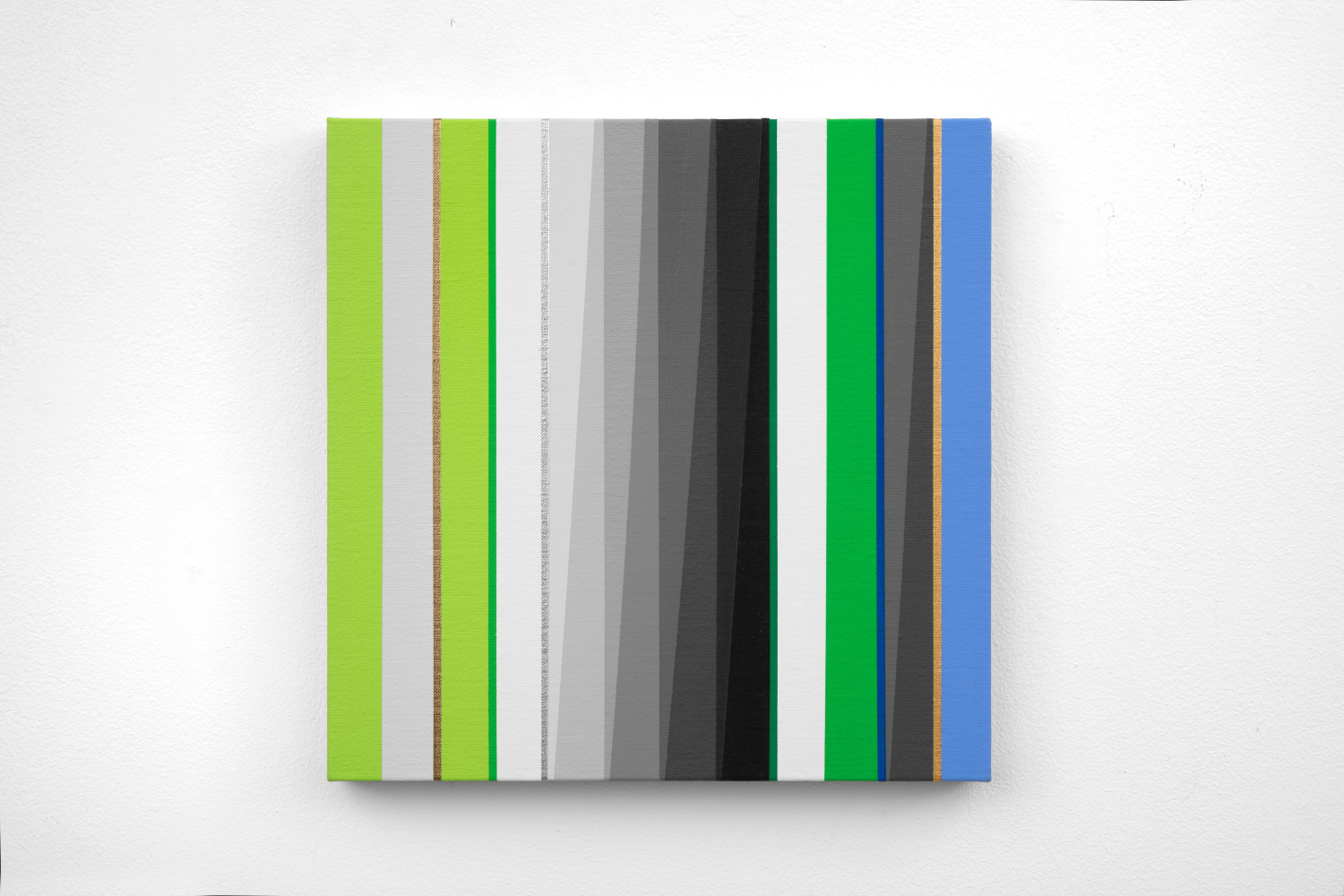Gabriele Evertz (b. 1945) Metallics + Green, 2017 acrylic on linen over wood 12 x 12 inches; 30.5 x 30.5 centimeters LSFA# 15994