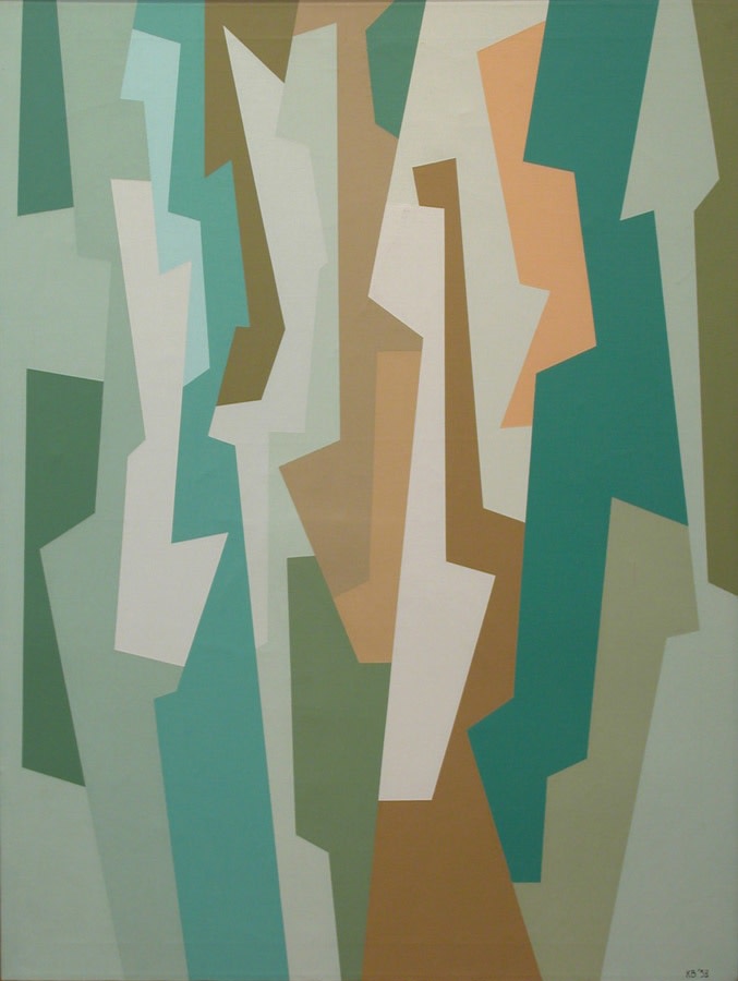 Karl Benjamin

Interlocking Forms (Thalo Green/Raw Umber/Mars Yellow), 1958

oil on canvas

40 x 30 inches; 101.6 x 76.2 cm&amp;nbsp;&amp;nbsp;&amp;nbsp;&amp;nbsp;&amp;nbsp;&amp;nbsp;&amp;nbsp;&amp;nbsp;&amp;nbsp;&amp;nbsp;&amp;nbsp;&amp;nbsp;&amp;nbsp;&amp;nbsp;&amp;nbsp;&amp;nbsp;