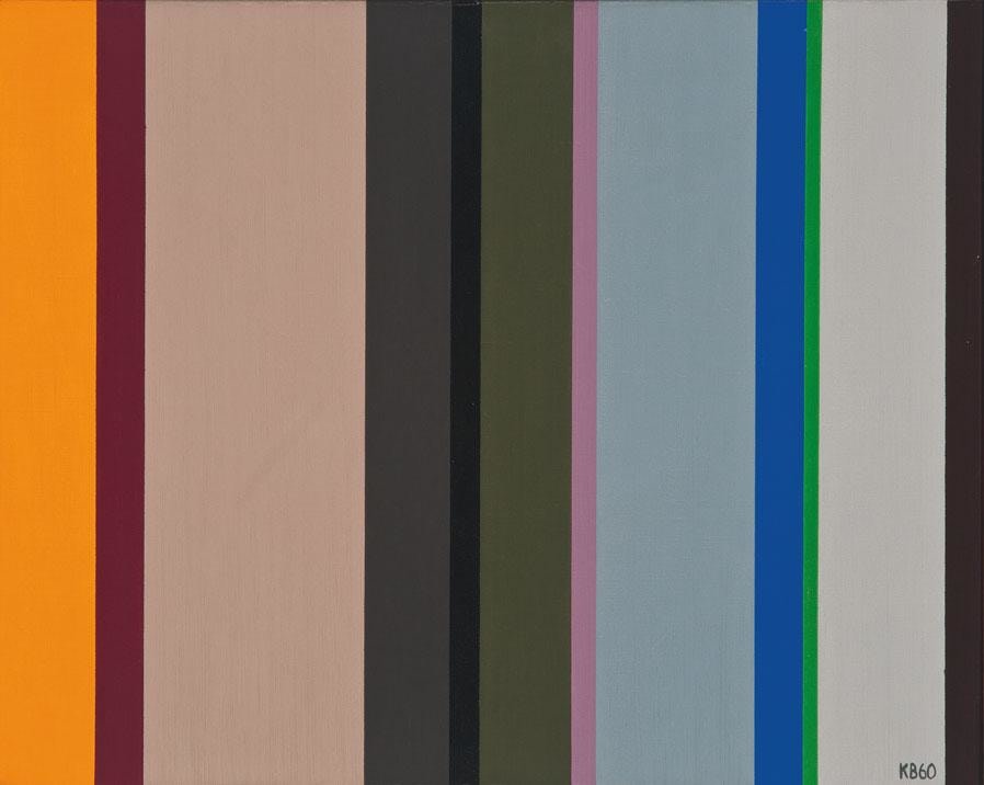 Vertical Stripes, 1960  oil on canvas 16 x 20 inches; 40.6 x 50.8 centimeters